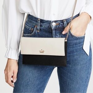 Kate Spade Cameron Street Brennan Wallet On A Chain in Tusk/Black